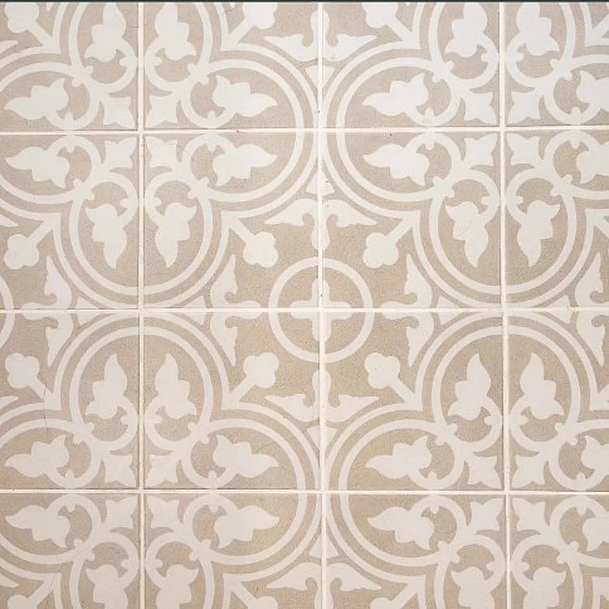 Beige encaustic pattern floor tile